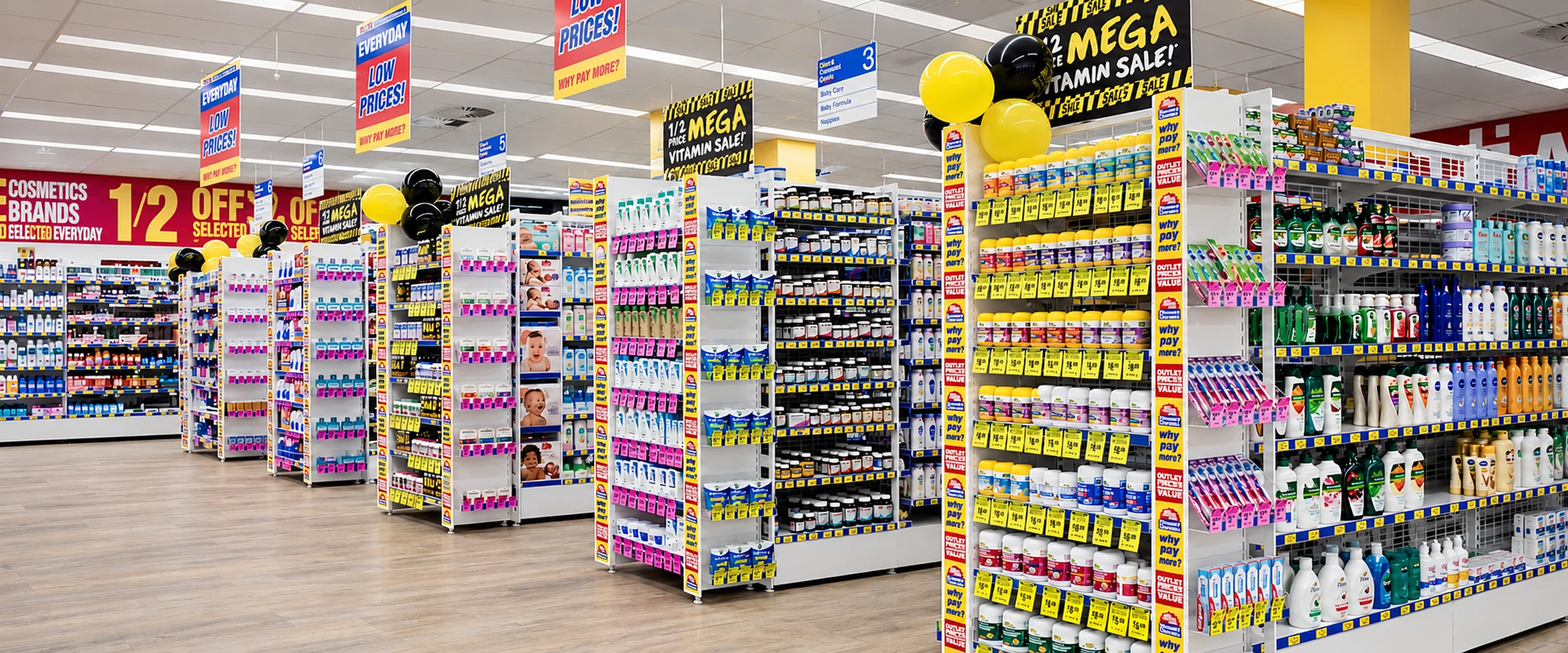 Pharmacy shelving and product displays