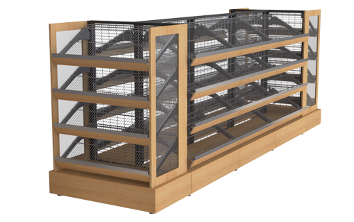 bakery shelf wood finish skin C