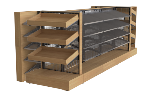 bakery shelf wood finish skin D
