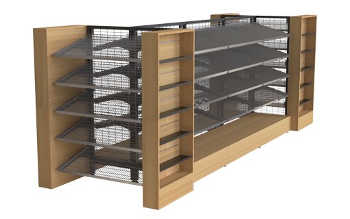 bakery shelf wood finish skin E