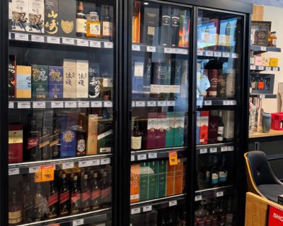 liquor store shelving